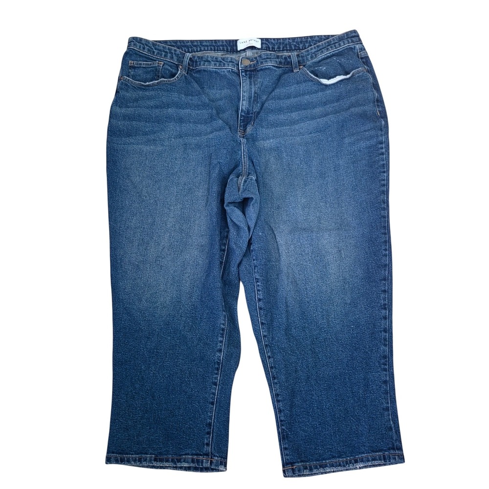 Lane Bryant Mid-Rise Boyfriend Capri Jeans Blue Denim Plus Size 22 Medium Wash